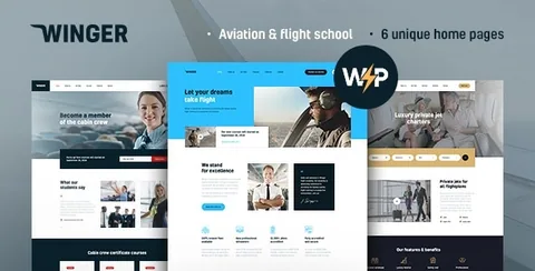 Winger – Aviation & Flight School WordPress Theme product artwork