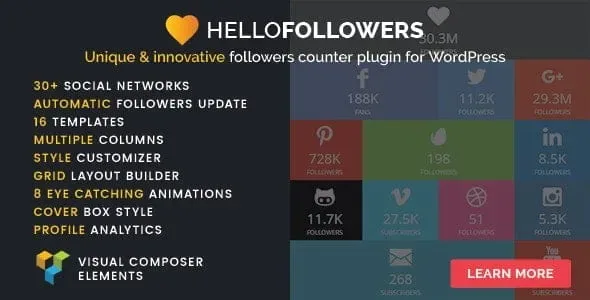 Hello Followers – Social Counter Plugin product artwork