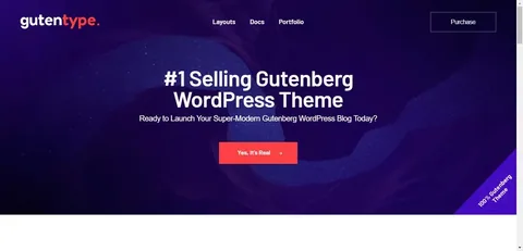 Gutentype 100% Gutenberg WordPress Theme for Modern Blog product artwork