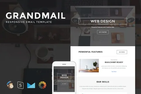 GrandMail – Responsive Email + StampReady Builder product artwork