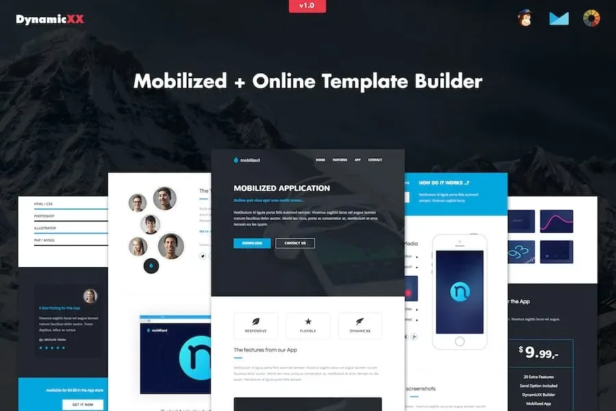 Mobilized – Responsive APP Email Template product artwork