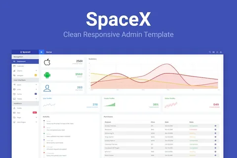 SpaceX – Bootstrap Admin Template product artwork
