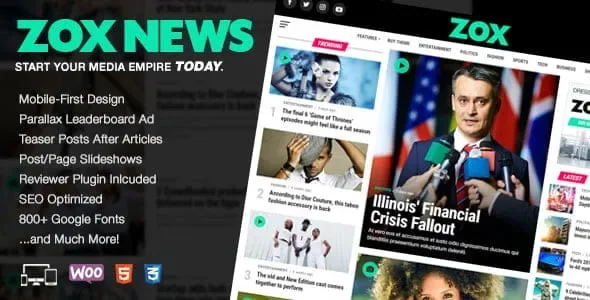 Zox News – Professional WordPress News & Magazine Theme product artwork