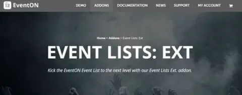 EventOn Events Lists Extended Add-on product artwork
