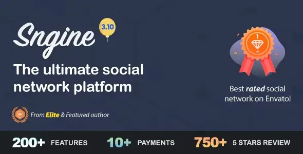 Sngine – The Ultimate PHP Social Network Platform product artwork