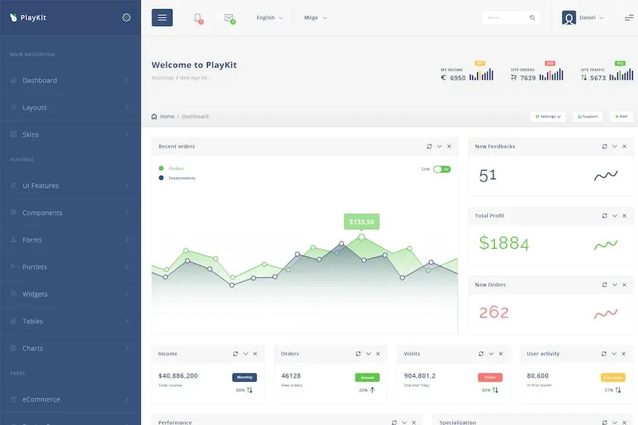 PlayKit – Web Application Kit & Dashboard product artwork