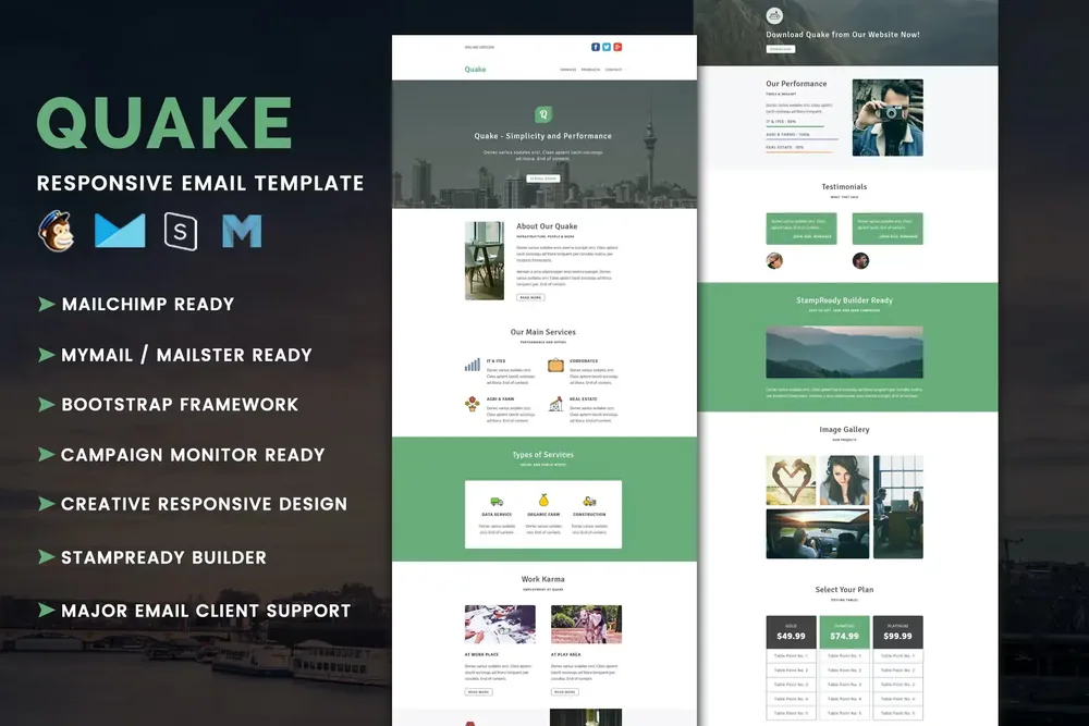 Quake – Multipurpose Responsive Email Template product artwork