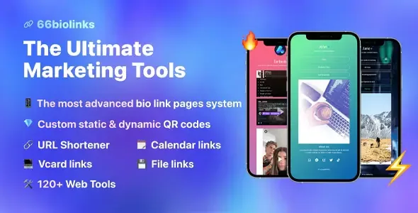 66biolinks – Bio Links, URL Shortener, QR Codes & Web Tools (SAAS) product artwork