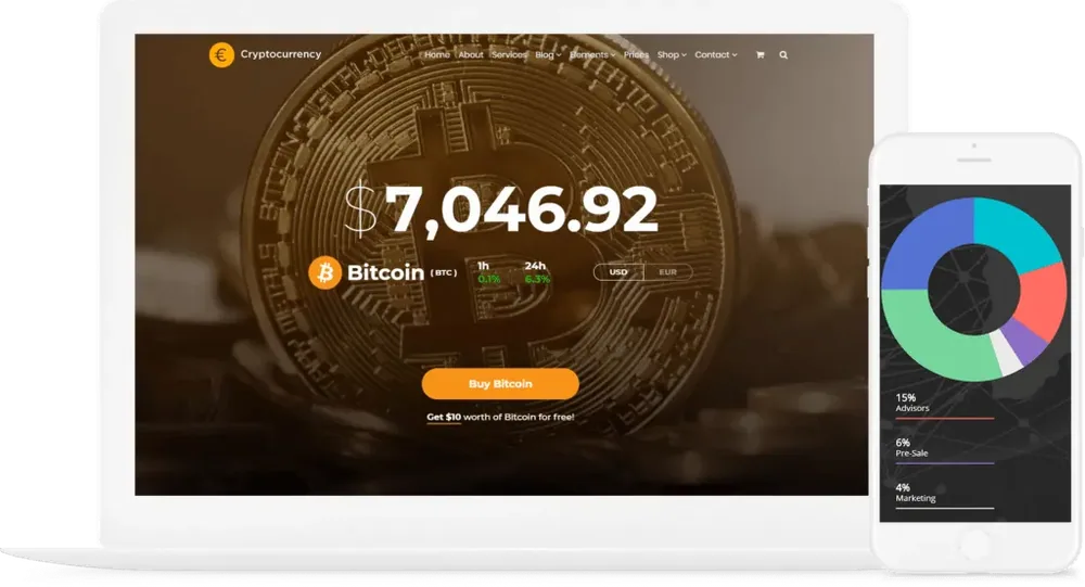 Cryptocurrency WordPress Theme product artwork