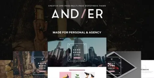 Andier – Responsive One Page & Multi Page Portfolio Theme product artwork