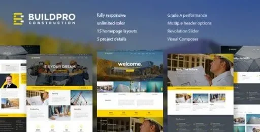 BuildPro – Business, Building & Construction WordPress Theme product artwork