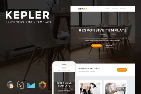Kepler – Responsive Email + StampReady Builder product artwork