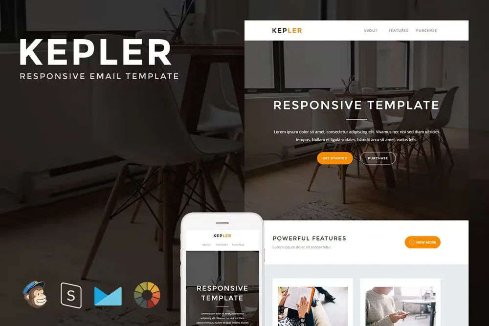 Kepler – Responsive Email + StampReady Builder product artwork