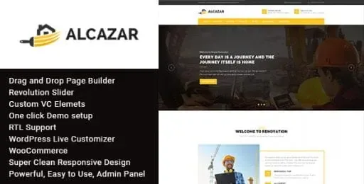 Alcazar – Construction & Building WordPress Theme product artwork
