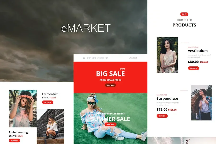 eMarket Mail – Responsive E-mail Template product artwork