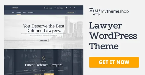 MyThemeShop Lawyer WordPress Theme product artwork