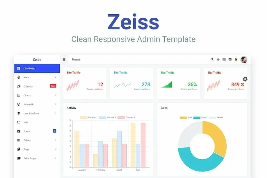 Zeiss – Clean Responsive Admin Template product artwork