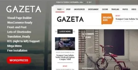Gazeta – Responsive Magazine WordPress Theme product artwork
