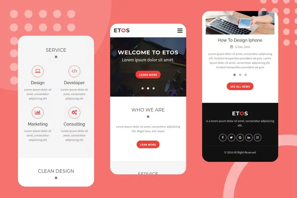Etos – Responsive Mobile Template product artwork