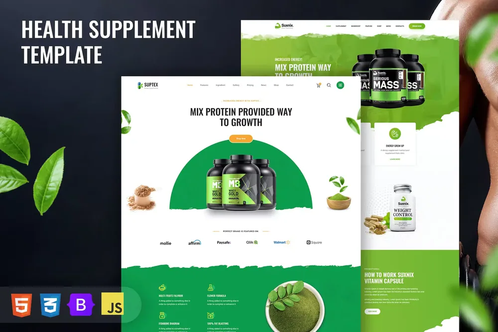 Health Supplement Landing Page product artwork
