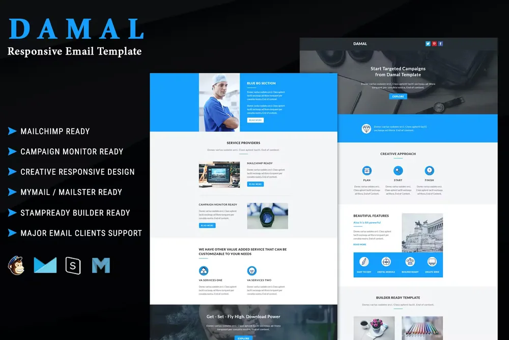 DAMAL – Multipurpose Responsive Email Template product artwork