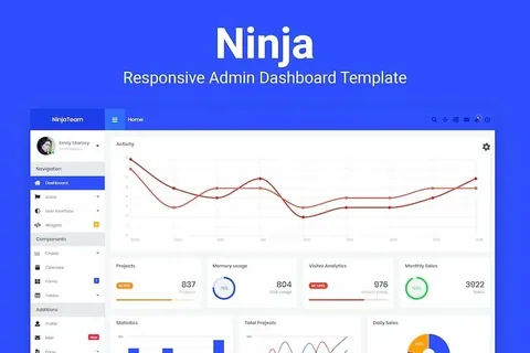 Ninja – Responsive Admin Dashboard Template product artwork