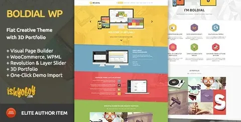 Boldial WP – Flat Creative Theme with 3D Portfolio product artwork