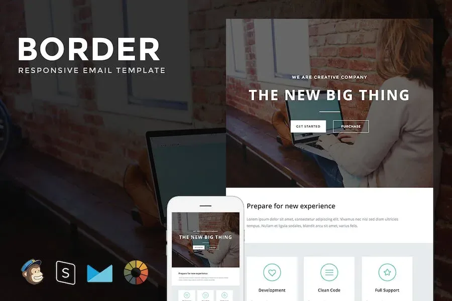 Border – Responsive Email + StampReady Builder product artwork