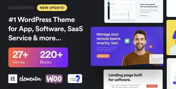 ShadePro – Startup & SaaS WordPress Theme product artwork