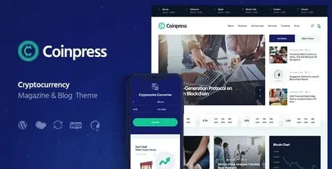 Coinpress – ICO Cryptocurrency Magazine & Blog Theme product artwork