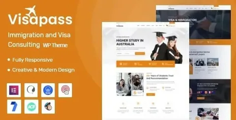 Visapass – Immigration Consulting WordPress Theme product artwork