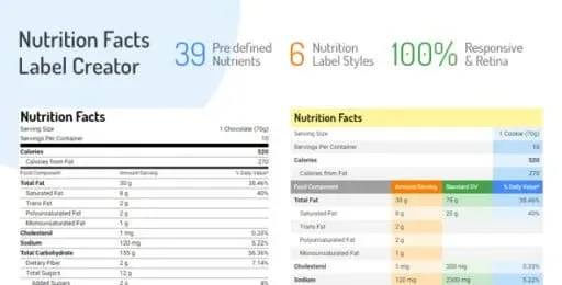 Nutrition Facts Label Creator product artwork