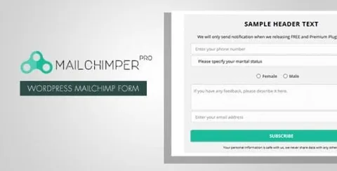 MailChimper PRO – WordPress MailChimp Signup Form product artwork