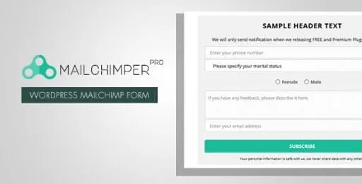 MailChimper PRO – WordPress MailChimp Signup Form product artwork