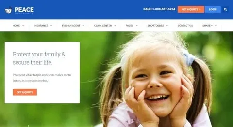 Peace – Insurance Agency WordPress Theme product artwork