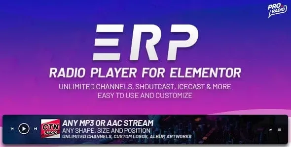 Erplayer Radio Player for Elementor product artwork