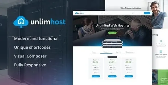 UnlimHost – Web Hosting & Internet Technology Theme product artwork