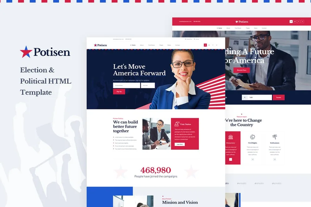 Potisen – Election & Political WordPress Theme product artwork