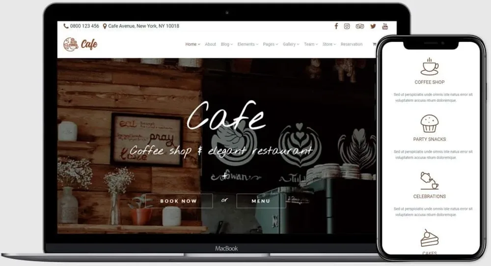 Cafe WordPress Theme product artwork