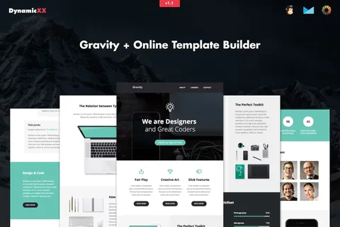 Gravity – Responsive Creative Email + Builder product artwork