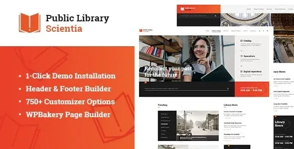 Scientia – Public Library & Book Store Education Theme product artwork