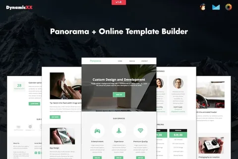 Panorama – Responsive Business Email + Builder product artwork