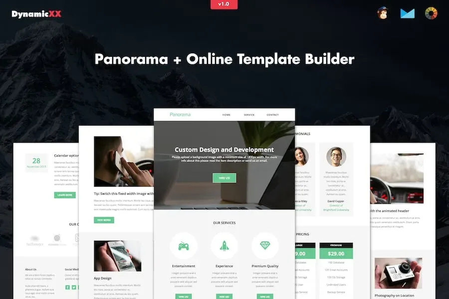 Panorama – Responsive Business Email + Builder product artwork