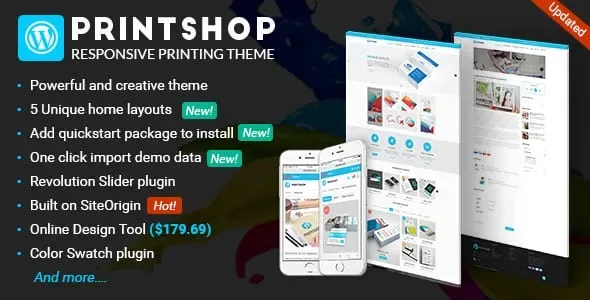 Printshop – WordPress Responsive Printing Theme product artwork
