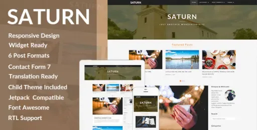 SATURN – A Personal/Travel WordPress Blog Theme product artwork