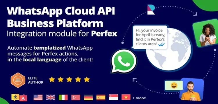 WhatsApp Cloud API Business Integration module for Perfex CRM product artwork