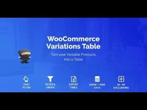 WooCommerce Variations Table product artwork