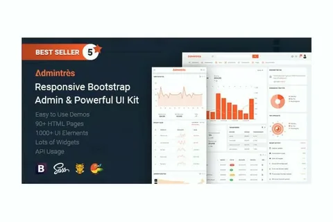 Admintres – Responsive Bootstrap Admin product artwork