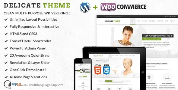Delicate – Responsive Multipurpose HTML5 Template product artwork