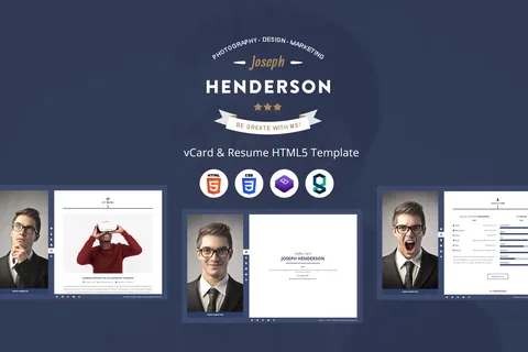 Henderson – vCard & Resume HTML5 Template product artwork
